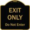 Signmission Designer Series-Exit Only Do Not Enter Black & Gold Heavy-Gauge Aluminum, 18" H, BG-1818-9845 A-DES-BG-1818-9845 - alternate 1
